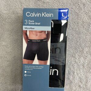 NEW Calvin Klein 3 Pack Boxer Briefs Men's L Microfiber Multicolor